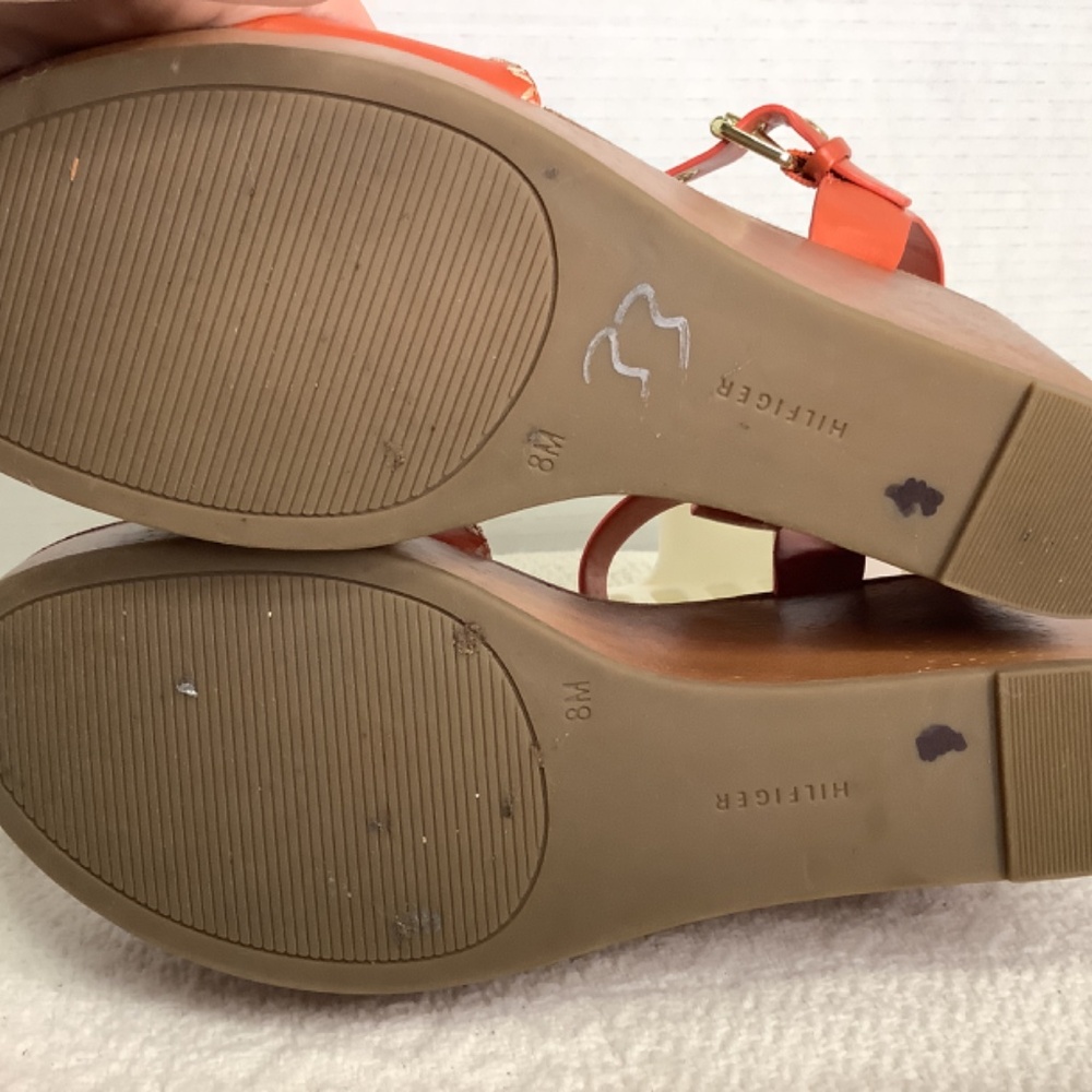 EUC Tommy Hilfiger Walslei Orange Platform Sandals - Picture 7 of 12